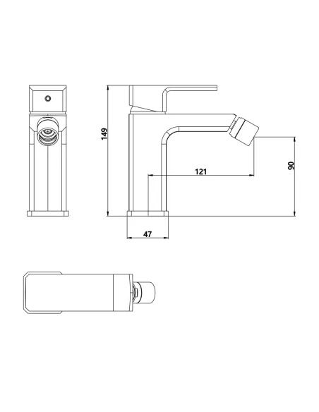 Смеситель для биде Lidz Dozorca 001AF (k35) LDDOZ001AFCRM48991 Chrome