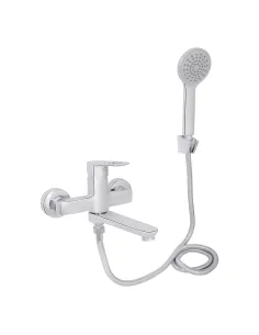 Смеситель для ванны Lidz Latwa 0061 LDLAT0061CRM48992 с душевым набором, хром, поворотный излив