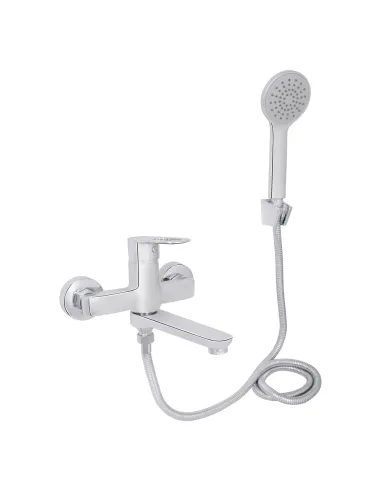 Смеситель для ванны Lidz Latwa 0061 LDLAT0061CRM48992 с душевым набором, хром, поворотный излив