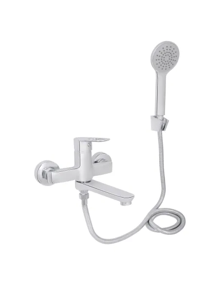 Смеситель для ванны Lidz Latwa 0061 LDLAT0061CRM48992 с душевым набором, хром, поворотный излив