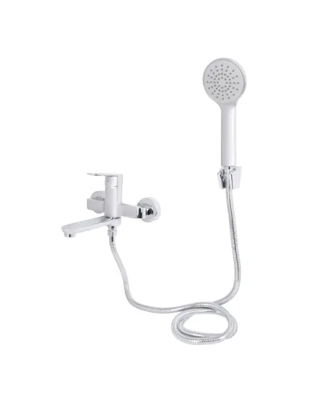 Смеситель для ванны Lidz Latwa 0061 LDLAT0061CRM48992 с душевым набором, хром, поворотный излив
