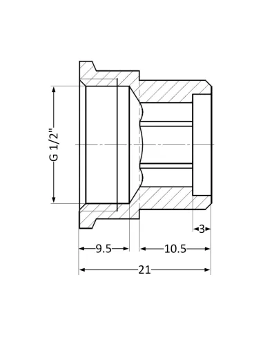 Удлинитель латунный Thermo Alliance Standart SD4221510, длина 10 мм, 1/2 дюйма ВНР