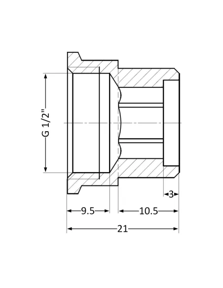 Подовжувач латунний Thermo Alliance Standart SD4221510, довжина 10 мм, 1/2 дюйма ВНР