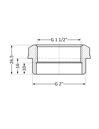 Футорка латунна Thermo Alliance Standart SD4235040, 2х1 1/2 дюйма НВР