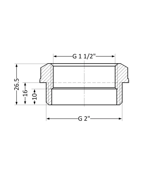 Футорка латунная Thermo Alliance Standart SD4235040, 2х1 1/2 дюйма НВР