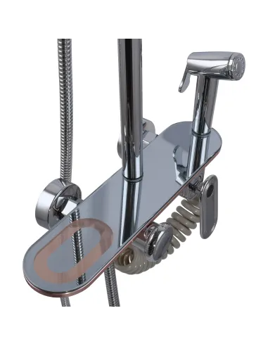 Душева система Globus Lux BETTA GLBE-2002 висота 143 см, з гігієнічною лійкою, без виливу, одноважільна