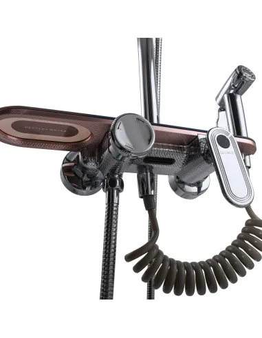 Душева система Globus Lux BETTA GLBE-2002 висота 143 см, з гігієнічною лійкою, без виливу, одноважільна