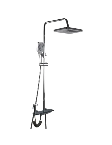 Душевая система Globus Lux GAMMA GLGM-3002 высота 143 см, с гигиенической лейкой, без излива, однорычажная