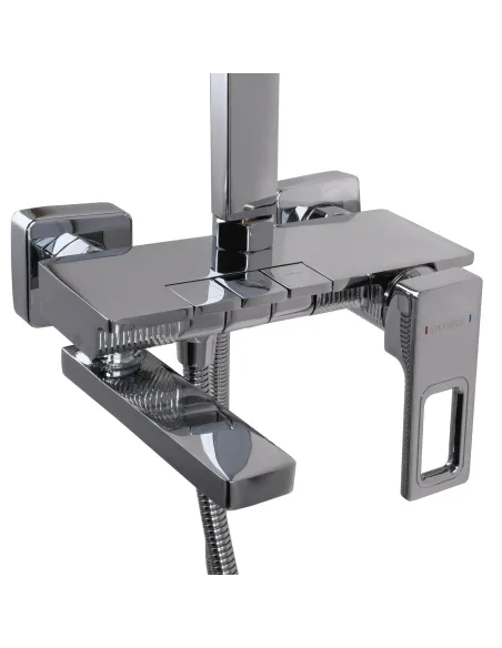 Душевая система Globus Lux Lux PIANO GLPN-0099 с поворотным изливом, высота 145 см, однорычажная, с клавишами-переключателями