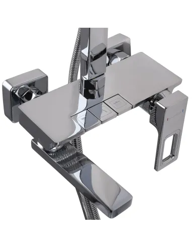 Душевая система Globus Lux Lux PIANO GLPN-0099 с поворотным изливом, высота 145 см, однорычажная, с клавишами-переключателями