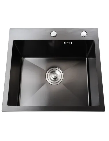 Мойка для кухни прямоугольная Mira 5045HG Графит 500х450х210 мм, из нержавеющей стали, с дозатором