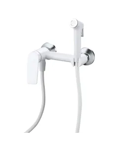 Смеситель для биде Plamix Lucas-222 SET White PM6104 с гигиеническим душем