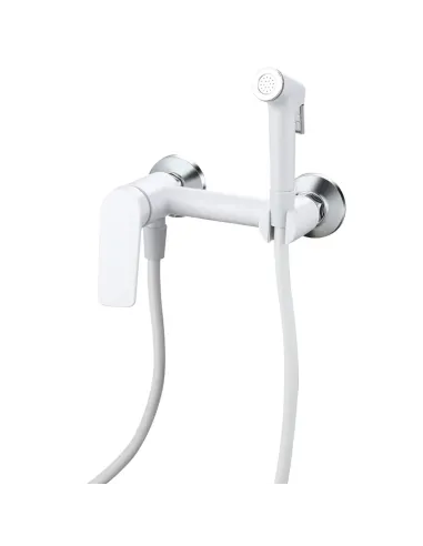 Змішувач для біде Plamix Lucas-222 SET White PM6104 з гігієнічним душем