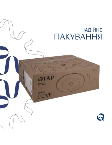 Накладна раковина Q-Tap Dove QTDOV188SB49784 Beige, 415х340х140 мм, овальна, з донним клаппаном
