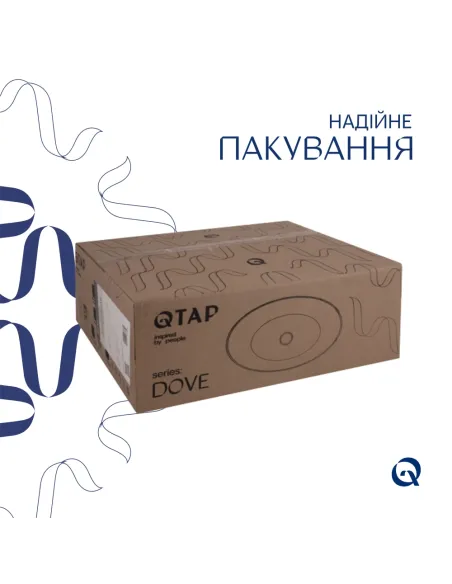 Накладна раковина Q-Tap Dove QTDOV188SB49784 Beige, 415х340х140 мм, овальна, з донним клаппаном