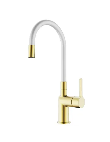 Смеситель для кухни с гибким изливом Koer KB-70029-12 KR5958, белый гофроизлив