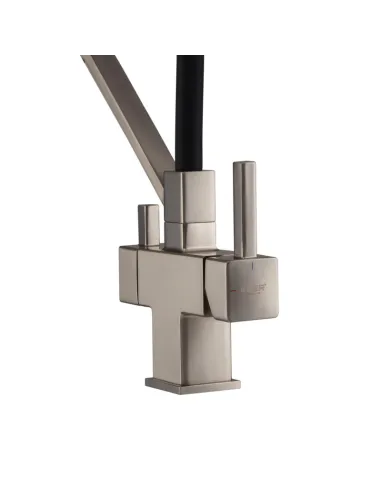 Змішувач для кухні з гнучким виливом Koer KB-72036-02 KR5813, чорний гофровилив, з виходом для питної води