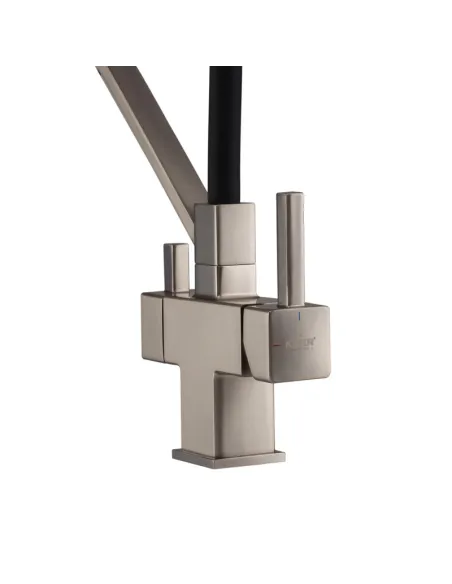 Змішувач для кухні з гнучким виливом Koer KB-72036-02 KR5813, чорний гофровилив, з виходом для питної води