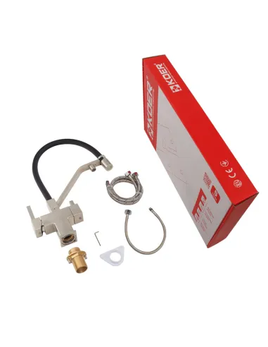 Смеситель для кухни с гибким изливом Koer KB-72036-02 KR5813, черный гофроизлив, с выходом для питьевой воды