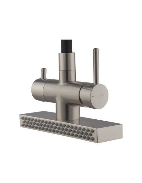Смеситель для кухни с гибким изливом Koer KB-74027-02 KR5201, черный гофроизлив, с выходом для питьевой воды и функцией водопад