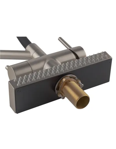 Смеситель для кухни с гибким изливом Koer KB-74027-02 KR5201, черный гофроизлив, с выходом для питьевой воды и функцией водопад