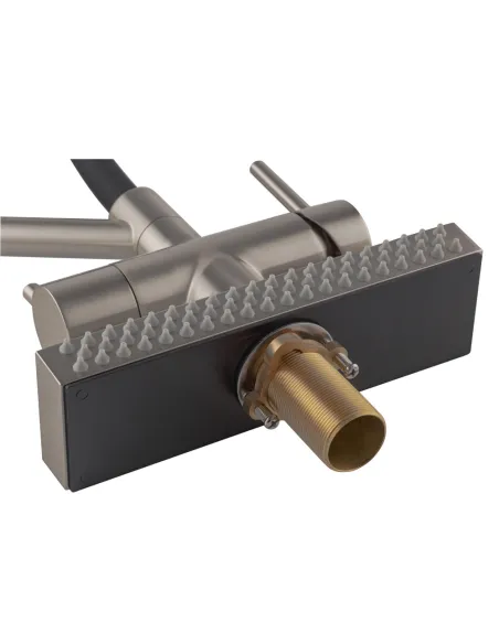 Смеситель для кухни с гибким изливом Koer KB-74027-02 KR5201, черный гофроизлив, с выходом для питьевой воды и функцией водопад