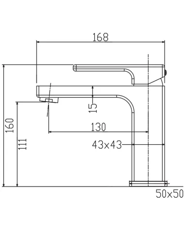 Смеситель для умывальника Koer KB-10009-07 KR5976, однорычажный, графит