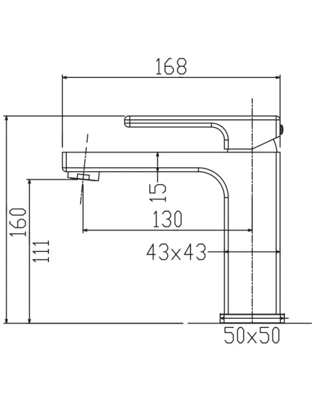 Смеситель для умывальника Koer KB-10039-01 KR5994, однорычажный, хром