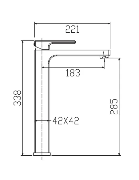 Смеситель для умывальника Koer KB-11009-07 KR5978, однорычажный, графит, высокий