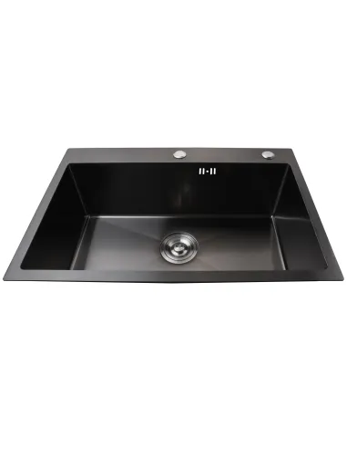 Мойка для кухни прямоугольная Mira 6845HG Графит из нержавеющей стали, 680х450х210 мм, с дозатором