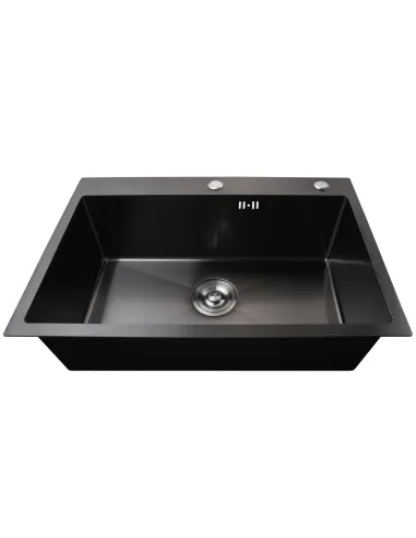 Мойка для кухни прямоугольная Mira 6845HG Графит из нержавеющей стали, 680х450х210 мм, с дозатором