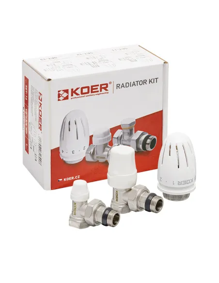 Комплект термостатический для радиатора Koer SET-11 - 1/2x1/2 дюйма, угловой