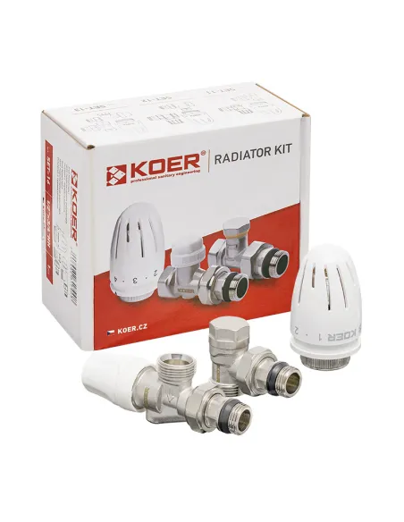 Комплект термостатический для радиатора Koer SET-16 - 1/2x3/4 дюйма, осевой