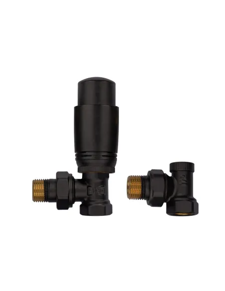 Комплект термостатический для радиатора Koer SET-24.Black - 1/2 дюйма, угловой