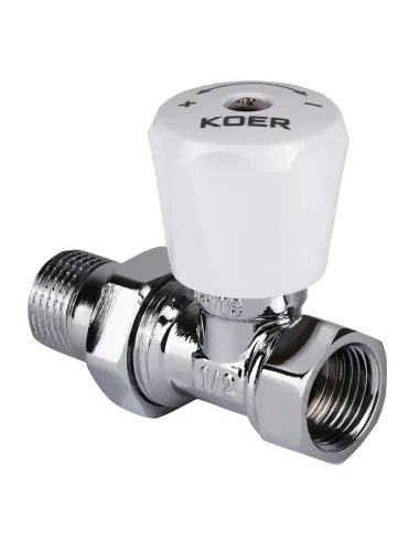 Кран для радиатора Koer KR.903.CHR.W 1/2 дюйма, прямой