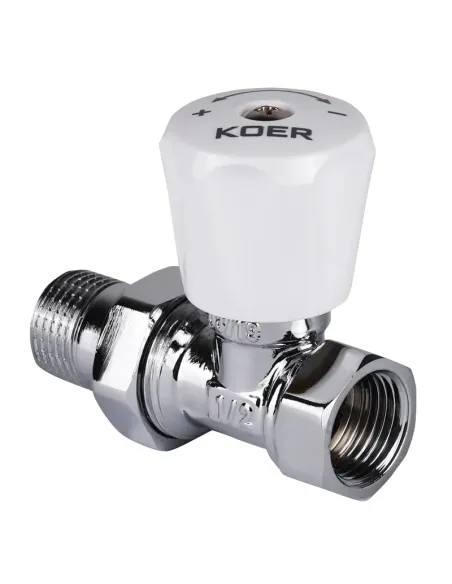 Кран для радиатора Koer KR.903.CHR.W 1/2 дюйма, прямой
