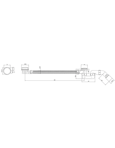 Сифон для ванни Koer BD-04-01 напівавтомат, з переливом, 1 1/2 дюйма