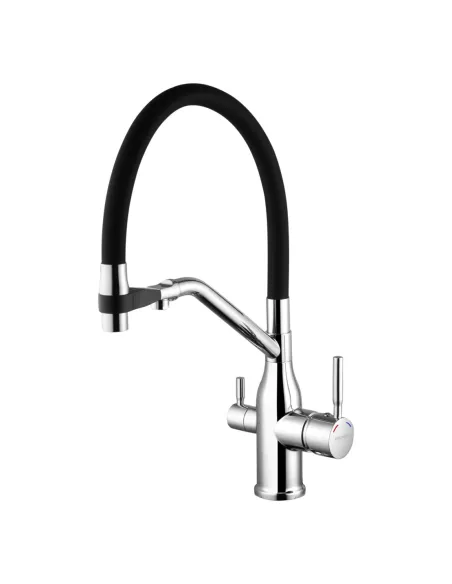 Смеситель для кухни Kroner KRP Kuche - C03816BLK, с подключением к фильтру