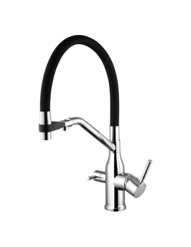Смеситель для кухни Kroner KRP Kuche - C03816BLK, с подключением к фильтру