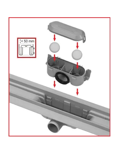 Гидрозатвор сухой Alcaplast P065 (P065-ND) для канализационного трапа