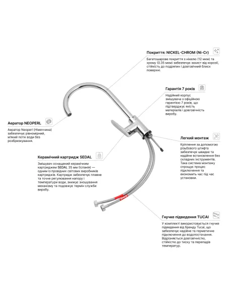 Смеситель для кухни Kroner Element 211512B-0101