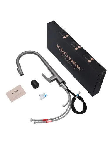 Смеситель для кухни Kroner Element 211569-5301, с подключением к фильтру, выдвижной излив