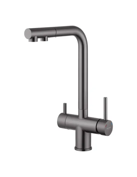 Змішувач для кухні Kroner KRP Edelstahl Klassisch - PVD03811, з підключенням до фільтра, висувний вилив