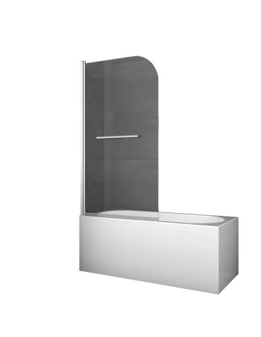 Скляна шторка для ванної Koer SR BS02-80x140-TR-01, розстібна