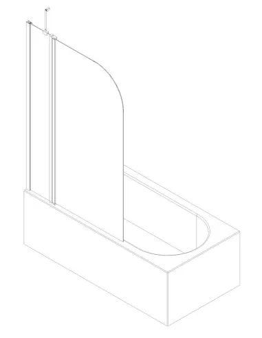 Скляна шторка для ванної Koer SR BS03-95x140-TR-01, розстібна