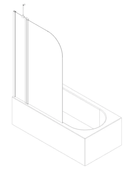 Скляна шторка для ванної Koer SR BS03-95x140-TR-01, розстібна