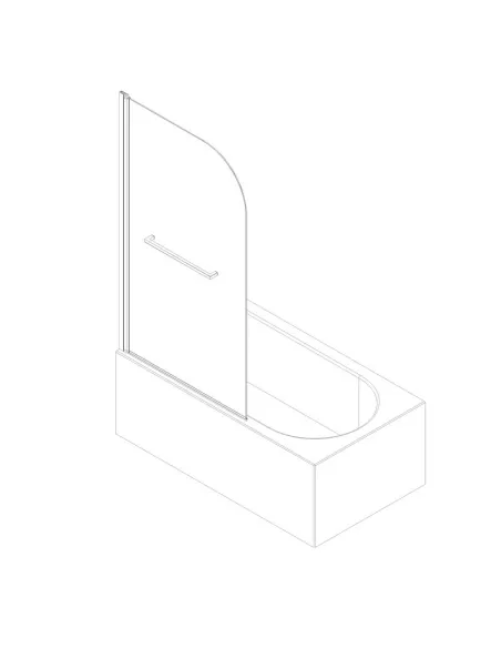 Скляна шторка для ванної Koer SR BS02-80x140-TR-07, розстібна