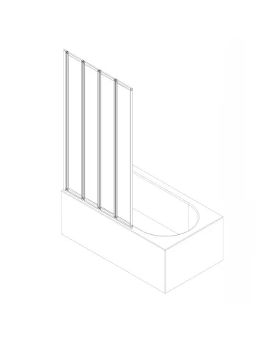 Скляна шторка для ванної Koer SR BS07-80x140-TR-01, складана
