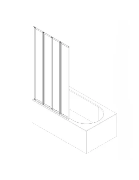 Скляна шторка для ванної Koer SR BS07-80x140-TR-01, складана