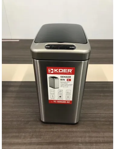 Ведро для мусора Koer TC-020408-02 8 литров сенсорное, нержавеющая сталь